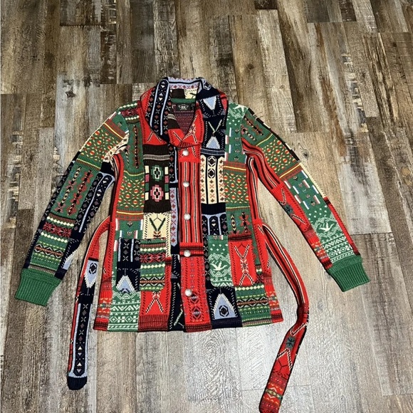 RALPH LAUREN Belted Shawl Collar Ranch Cardigan - Picture 2 of 7